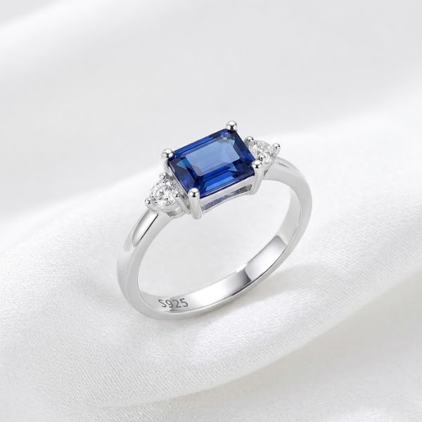 DA1001_nhan Nhẫn bạc S925 đính đá CZ màu Birthstone